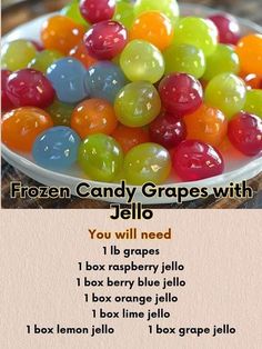 Frozen Candy Grapes, Jello Candy, Candied Fruit Recipes, Candy Grapes, Hard Candy Recipes, Grape Recipes, Candy Recipes Homemade, Christmas Candy Recipes