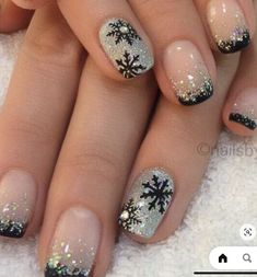 Nails Design Christmas, New Years Nails, Holiday Nails Winter, Nails Collection, Unghie Sfumate, Hard Gel Nails, Holiday Nails Christmas, Aesthetic Pretty