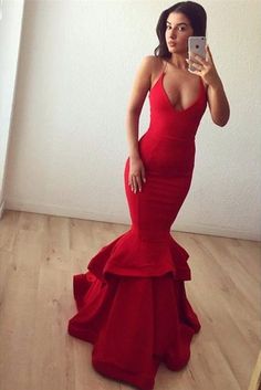 Red Mermaid Prom Dress, Halter Evening Dress, Prom Dresses Red, Red Mermaid, Prom Dresses Sleeveless, Satin Prom Dress, Dresses Red