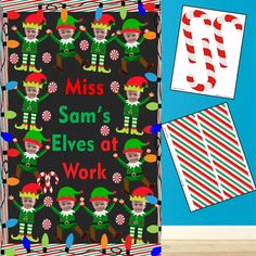 Elf Holiday Door Decor Craft Ideas Activities, Christmas Bulletin Board, Classroom Decoration, Preschool, Kindergarten - Etsy Elf Bulletin Boards For Preschool, Kindergarten Christmas Classroom Decor, Christmas Door Decoration For Classroom, Christmas Decor Preschool Classroom, Christmas Toddler Door Ideas, Elf Classroom Door Ideas, Elves Door Decoration, Elf On The Shelf Classroom Door, Elf Classroom Decorations