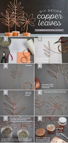 the instructions for how to make a tree out of copper wire and paper machs