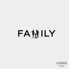 the silhouettes of two people standing next to each other, with the word family on it