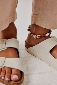 Arizona Soft Footbed Birkenstock Sandals | Free People White Birkenstock Outfit, Arizona Birkenstock Outfit, Birkenstock Suede Arizona, Birkenstock Sandals Outfit, Birkenstock Colors, Comfortable Leather Sandals, Pillow Slippers, Birkenstock Outfit, Living Healthy