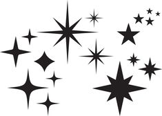 black and white stars are arranged in the shape of a star, on a white background