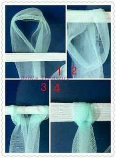 the instructions for how to tie a tulle with ribbon and sequins on it