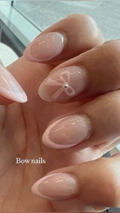 Bow Nails, Cute Simple Nails, Nagel Tips, Girly Acrylic Nails, Summery Nails, Cute Gel Nails, Soft Nails