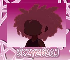 an animated image of a woman with afro hair and the words skyd20 on it