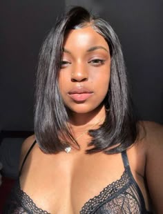 Bob Hairstyles For Black Women, Pressed Natural Hair, Silk Press Natural Hair, Brazilian Straight Human Hair, Short Straight Hair, Shoulder Length Hair Cuts, Girl Haircuts, Long Bob Hairstyles, Silk Press