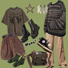 #clothes #fashion  #inspofinds #aesthetic #clothing #core #cottagecore #grunge #goblincore #goth #fairycore Cottagecore Alt Fashion, Alt Cottage Core Outfits, Alt Cottagecore Aesthetic Outfits, Tomboy Cottagecore Outfits, Baggy Cottagecore Outfits, Goblin Core Plus Size, Grunge Cottagecore Outfits Masc, Fairy Grunge School Outfits, Where To Buy Fairy Grunge Clothes