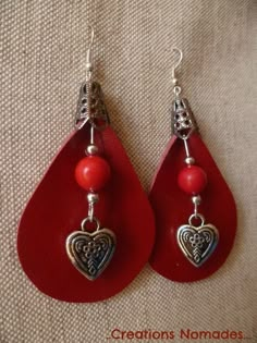 Red Earrings, Bijoux Diy, Fabric Jewelry