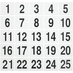 a white and black calendar with numbers on it