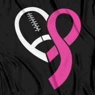 a pink ribbon on top of a black shirt with the word pinterest images about football