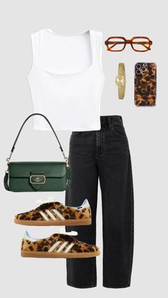 Look Rose, Leopard Print Shoes, Print Shoes, Looks Style, Denim Outfit, Fit Check, Outfits Casuales