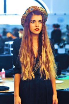 1990s fashion | Tumblr Rayanne Graff, Long Ombre Hair, Hipster Hat, Tumblr Hair, Ombré Hair, 90s Hairstyles, Boho Girl, Super Long Hair, Hair Envy