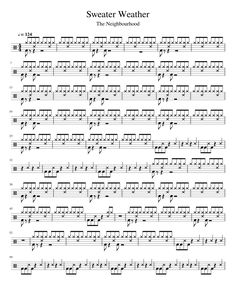 sheet music with the words sweater weather on it