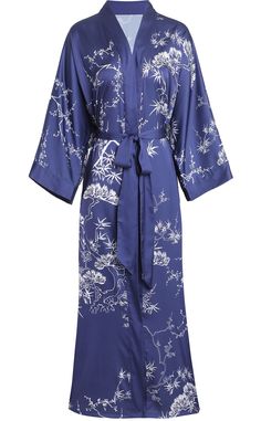 PRICES MAY VARY. One Size Fits More:Fits up to 54” at chest and hip, 50” length(below knee above ankle). Kimono style with belt and inner ties makes it very versatile.No matter what figure you are, you can choose it and try without regret. Silky Soft & Lightweight:Aensso robe is feather light.Its continuous sleeves makes you move free and no tag tickle on your neck.It’s silky smooth and super soft against your body makes you feel wrapped in arms and in love！ Quality&Luxurious:We pay much attenti Fancy Robes, Summer Cover Up, Robes For Women, Blue Kimono, Loose Cardigan, Silk Robe, Womens Kimono, Kimono Style, Feather Light