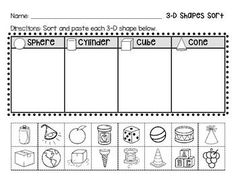 a worksheet with pictures and words to help students learn how to use shapes