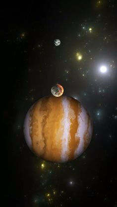 an artist's rendering of the planets in outer space