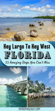 the florida keys with text overlaying it that says, hey largo to key west