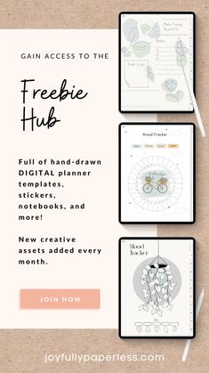 the freebie hub is an easy way to create your own hand drawn planner pages