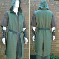 Surcoat Medieval, Hooded Assassin, Medieval Assassin, Medieval Archer, Cloak Black, Tunic Linen, Medieval Tunic, Red Cloak