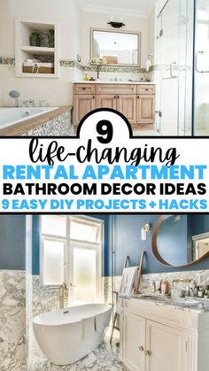 rental apartment bathroom decor ideas Half Bath Rental Decor, Rental Friendly Bathroom, Rental Friendly Bathroom Makeover, Rental Apartment Bathroom, Apartment Bathroom Makeover, Apartment Bathroom Decor Ideas, Apartment Bathroom Decor, Bathroom Rental, Rental Friendly