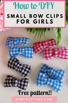 small bow clips for girls with text overlay