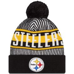 This New Era cuffed hat is a cozy way of flexing your Pittsburgh Steelers pride. The knit design provides the perfect amount of warmth and stretch for a snug fit and feel. Plus, the bold Pittsburgh Steelers patch, pom on top and stripes make for the ultimate game day accessory.This New Era cuffed hat is a cozy way of flexing your Pittsburgh Steelers pride. The knit design provides the perfect amount of warmth and stretch for a snug fit and feel. Plus, the bold Pittsburgh Steelers patch, pom on t Pittsburgh Steelers Hats, Steelers Gear, Pittsburgh Steelers Logo, Pittsburgh Sports, Steelers Fan, Nfl Gear, Sport Hat, Knit Beanie Hat, Knit Cap