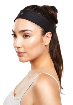 Tame flyaways and keep sweat out of your eyes with our moisture-wicking band that hugs your head in all the right ways—designed with four-way stretch fabric for extra comfort and a velvet inner liner that stays in place and feels amazing. We created our Sweatband with a Nylon-Lycra blend and does not include the patented sweat-enhancing liner we're known for -- that's because our headband was designed to allow your body to cool naturally, keeping your targeted-heat workout going longer. Machine Heat Workout, Sporty Headband With Sweatband, Sporty Black Headband With Sweatband, Black Sports Headband With Sweatband, Tame Flyaways, Black Headbands, Black Cotton Sweatband Headband For Sports, Sporty Headband With Sweatband, One Size, Waist Trimmer