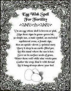 Egg wish spell for fertility Fertility Vitamins, Wish Spell, Fertility Doctor, Witchcraft Books, Wiccan Magic, Male Fertility