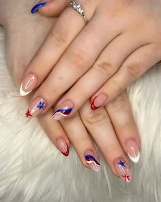 Explore 25 creative USA nails ideas perfect for the 4th of July. Discover designs ranging from simple and subtle to bold and intricate, featuring everything from natural almond shapes to chic French tips. Get inspired by easy DIY tips for acrylic, ombre, and chrome styles, showcasing art with American flags and more. Perfect for all nail types and shapes, these designs offer something for everyone, whether you prefer short, cute looks or long, elegant manicures. Short Almond Nails Fourth Of July, Acrylic Ombre, Nail Types, Elegant Manicure, Short Almond Nails, Cute Looks