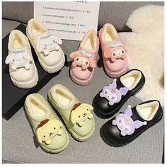 ♡ Material: Rubber Outsole♡ Ships out within 7 business days Gloves Aesthetic, My Melody Cinnamoroll, Cinnamoroll Kuromi, Melody Cinnamoroll, Outdoor Slippers, Rubber Shoes, My Melody, House Slippers, Mary Jane Shoes