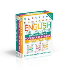 the english for everyone book is shown in front of a white background with an orange and green box