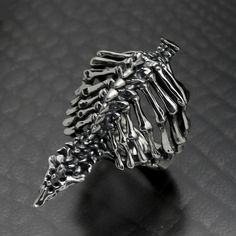 Skeleton Chest, Bone Rings, Strange Rings, Jewelry Stack, Bone Ring, Bone Jewelry, Stacked Jewelry, 3d Print, Rings Statement