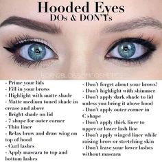 Beauty 
Makeup 
Tips Makeup For Hooded Eyelids, Hooded Eyelids, Eye Makeup Application, Eyeshadow Tips, Makeup Tips For Older Women, Behind Blue Eyes, Eye Makeup Techniques, Hooded Eye Makeup