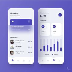 two mobile phones displaying the user's dashboards and their numbers, with one being an appliance