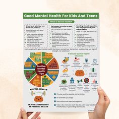 Good Mental Health for Kids and Teens Mental Health For Kids, Mental Health Meaning, Self Esteem Kids, What Is Mental Health, Coping Skills Worksheets, Health Game, Mental Health Center, Mental Health Education, Teen Mental Health