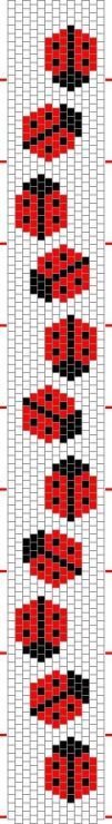 a cross stitch pattern with black, red and white stripes on it's sides