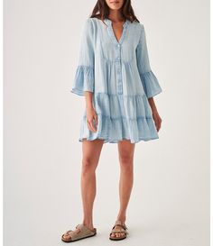 Faherty Dream Cotton Gauze Tiered Kasey Dress | Dillard's Cotton Gauze Dress, Sun Dress Casual, Contemporary Dresses, Gauze Dress, Daytime Dresses, Maternity Wear, Dillard's, Xl Dress, Dresses Xs