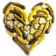 pickles arranged in the shape of a heart