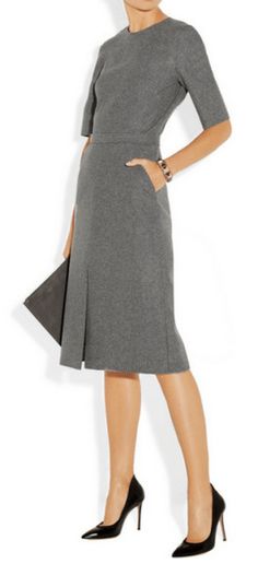 Chique Outfits, Grey Dress, Virtual Fashion, Womens Fashion For Work, Wear To Work, Business Attire, Looks Style, Work Attire