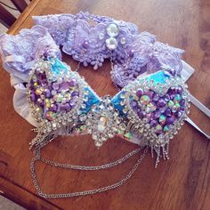 Worn 1x Festival Bra, Color Purple, Women's Intimates, Electricity, Bra, Purple, Silver, Women Shopping, Color