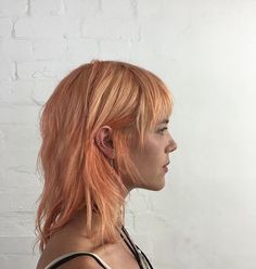 Shirt Bangs Long Hair, Peach Shag Hair, Short Shag With Highlights, Shullet Straight Hair, Feminine Mullet Modern Haircuts, Mia Regan Hair, Long Mullet Hairstyle Women Straight, Thick Hair Shag Haircut, Shag Aesthetic