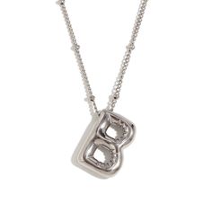 Bubble/Balloon Letter B Initial Necklace Elevate Your Style With Our Very Popular Silver Bubble Initial Necklace. Balloon Letter Pendant On A Delicate Beaded Satellite Chain. Chain Length - 17 1/2- 19 1/2 Inches All Jewelry Comes Beautifully Packaged And Ready For Gift Giving. #Balloon #Bubble #Necklace #Initial #Silver Balloon Letter Necklace, B Initial Necklace, Letter B Necklace, Pjo Dr, B Initial, Balloon Necklace, Initial Necklace Silver, Bubble Necklace, M Necklace