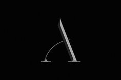 a black and white photo with the letter a in it's center, on a dark background