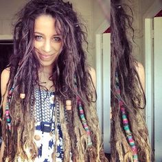 Woman Dreadlocks, Dreadlock Rasta, Hippie Dreads, Partial Dreads, White Dreads, Dread Heads, Crochet Dreadlocks