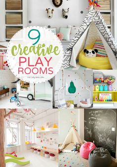 there are several different rooms in this house with the words creative play rooms written on them