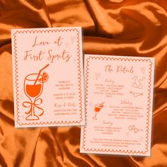 Love At First Spritz Hand Drawn Bachelorette Invitation