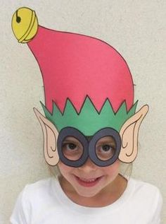 Christmas Elf Sentence Strip Hat Mask Elf Hat Template, Paper Hat Diy, Christmas Photo Booth, Christmas Crafts For Kids To Make, Christmas Week, Hot Cakes, Christmas Play, Elf Ears, Christmas School