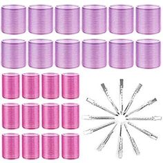 Hair Curlers Rollers, Cludoo 36Pcs Jumbo Big Hair Roller Sets with Stainless Steel Duckbill Clip, 2 Size Self Grip Hair Curlers Rollers for Long Medium Short Thick Fine Thin Hair Bangs Volume Bangs Volume, Large Hair Rollers, Hair Roller Clips, Big Hair Rollers, Roller Sets, Hair Curlers Rollers, Hair Roller, Short And Thick